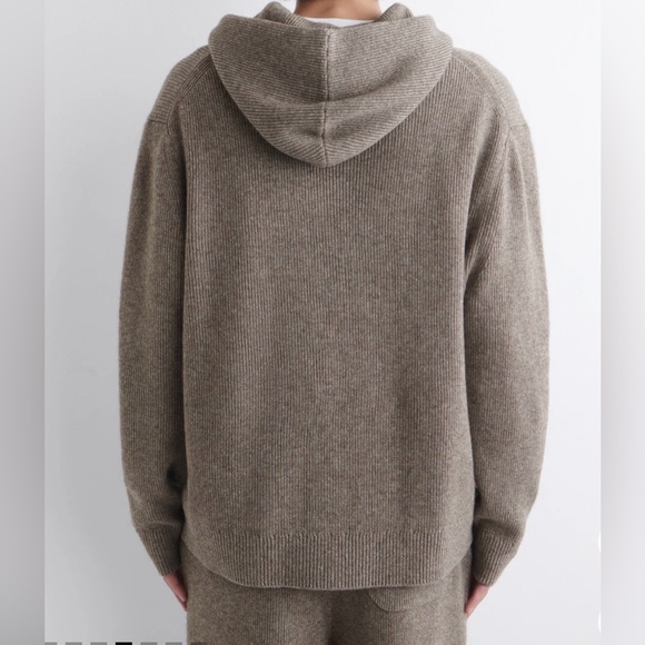 COS Knitted Merino-Yak Zip Up Hoodie in Beige Melange Size XL. NWT - Picture 4 of 13